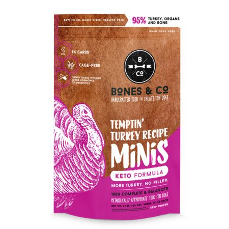 BONES &amp; CO FRZN DOG FOOD TURKEY MINIS 3#