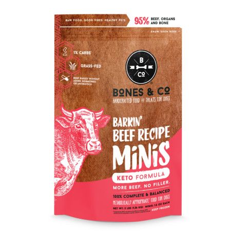 BONES &amp; CO FRZN DOG FOOD BEEF MINIS 3#