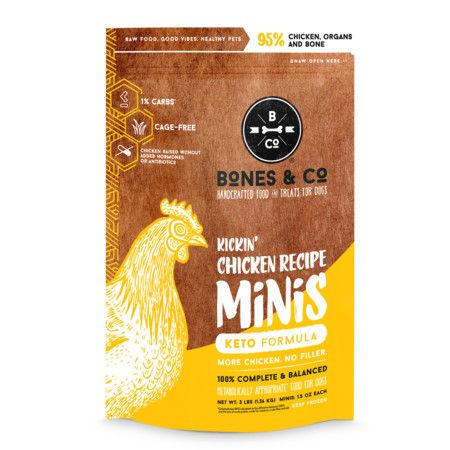 BONES &amp; CO FRZN DOG FOOD CHICKEN MINIS 3#