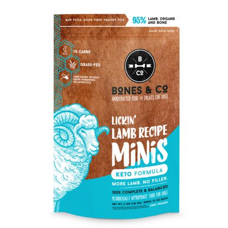 BONES &amp; CO FRZN DOG FOOD LAMB MINIS 3#