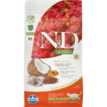 Farmina Cat Dry QUINOA GF LID Skin &amp; Coat Herring 3.3#