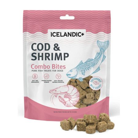 Icelandic+ Cat Treat Combo Bites Cod &amp; Shrimp 1.7oz bag