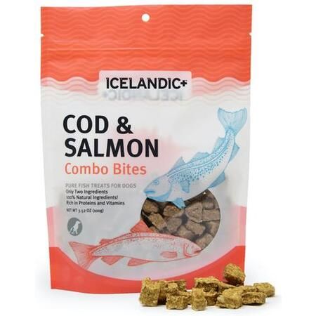 Icelandic Plus Dog Treat Cod &amp; Salmon Combo Bites 3.52oz bag