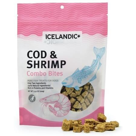 Plus Dog Treat Cod &amp; Shrimp Combo Bites 3.52oz bag