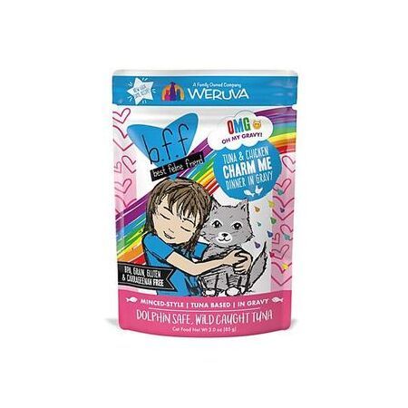 WERUVA BFF OMG POUCH 3 OZ TUNA &amp; CHICKEN CHARM ME 12/TR