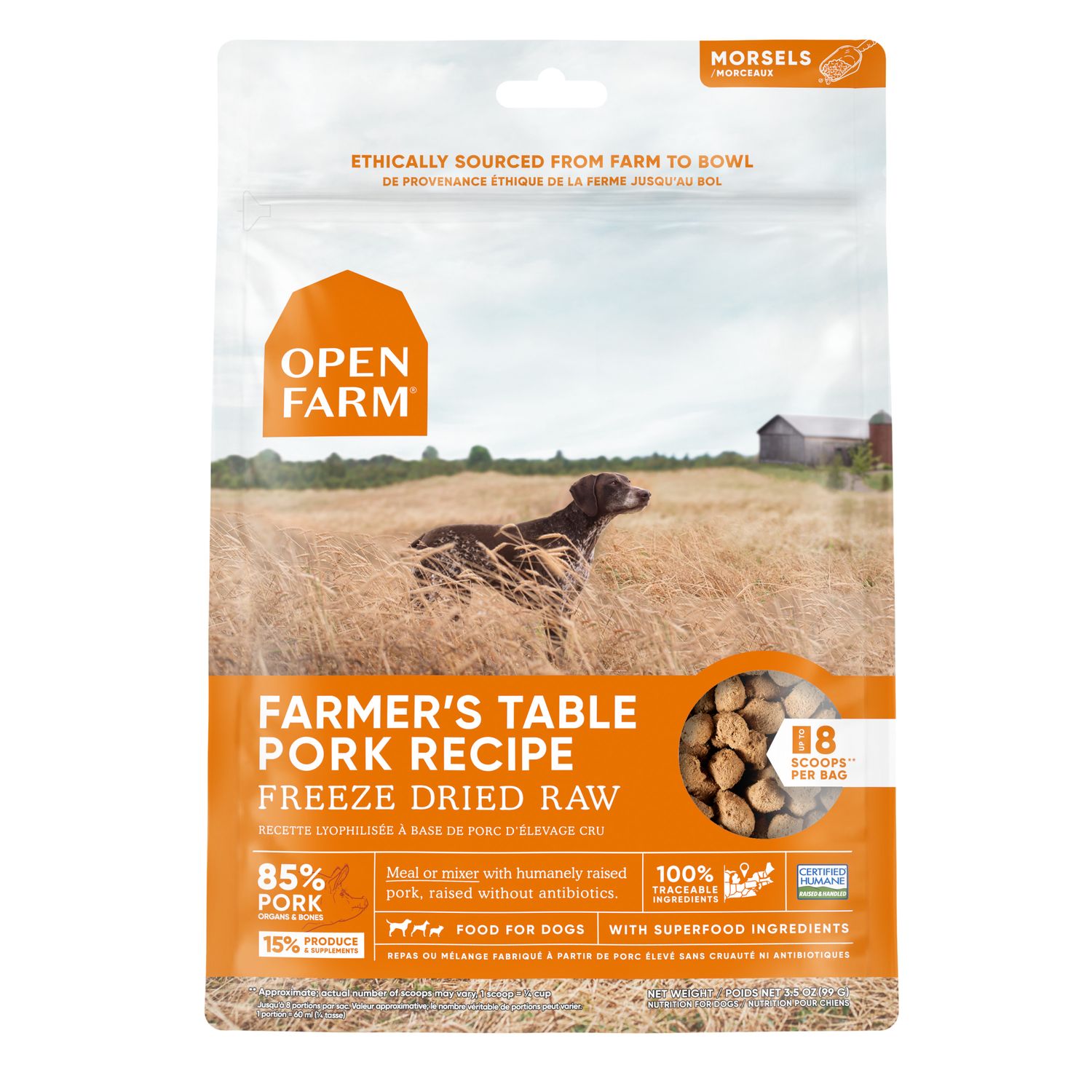 OPEN FARM DOG FD RAW PORK, Size: 3.5 oz