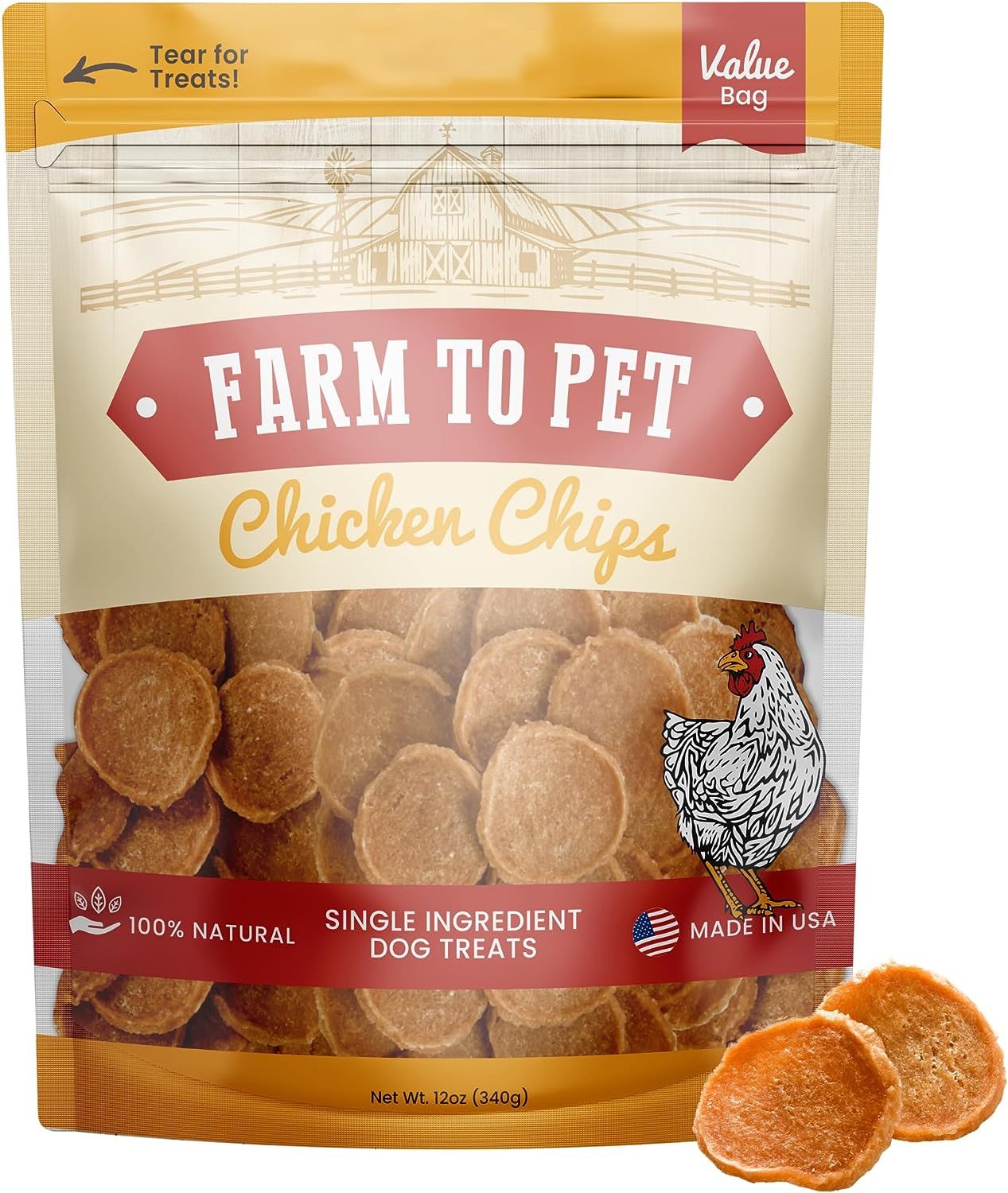Farm to Pet Chicken Chips, Size: 4 oz