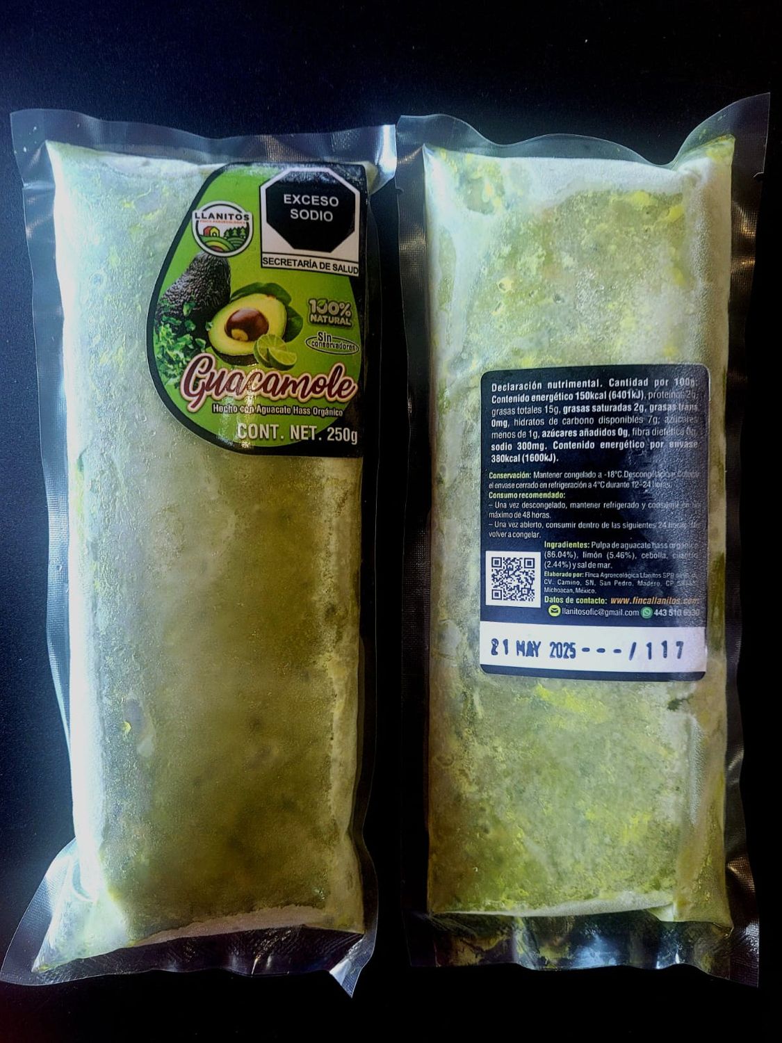 40 Pzas de Guacamole al vacío y congelado