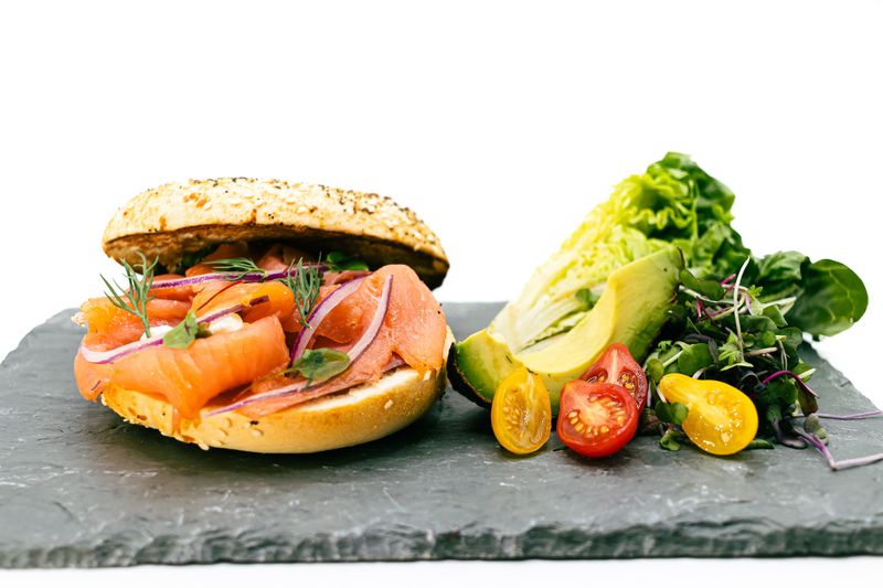 Freshly Baked Einstein Bagels With Smoked Salmon