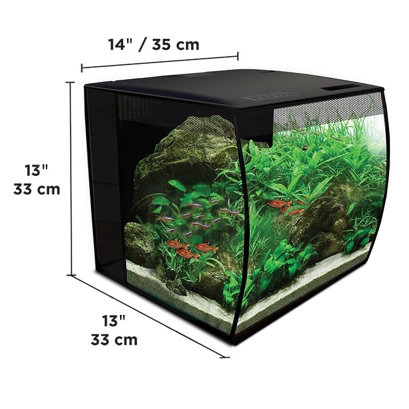 Fluval Flex 9 Gallon Aquarium Kit, Color: Black