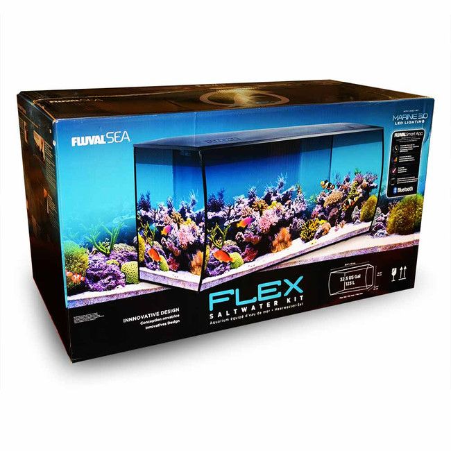 Fluval Flex Marine Aquarium Kit 32.5 Gallon - Black