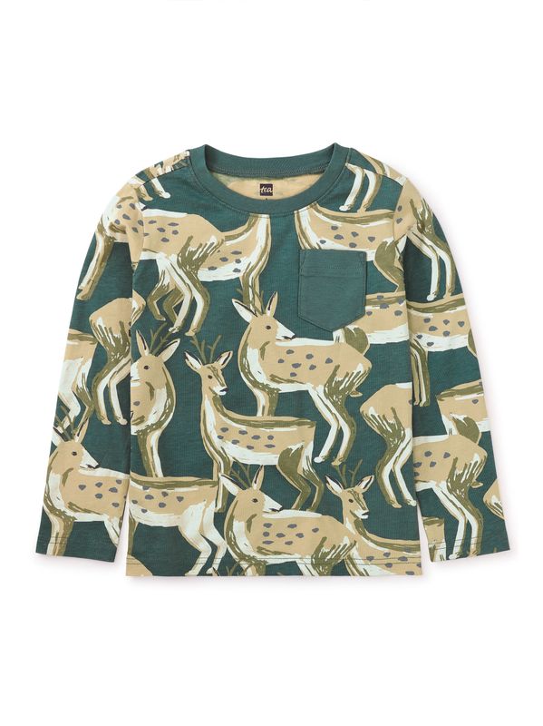 Long Sleeve Printed Pocket Tee