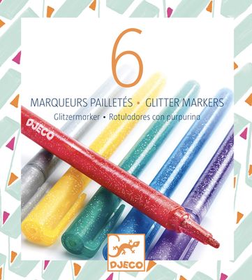Djeco 6 glitter markers