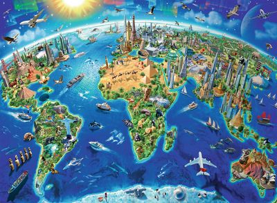 Ravensburger 300PCS World Landmarks Map