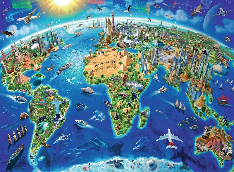 Ravensburger 300PCS World Landmarks Map