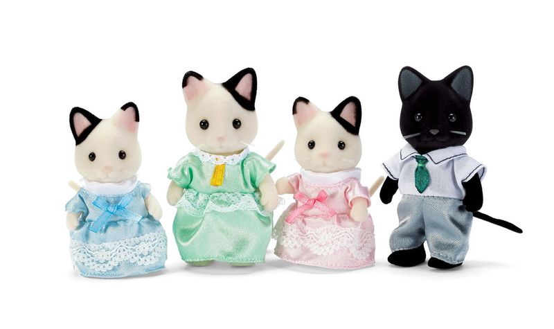 Calico Critters Tuxedo Cat Family