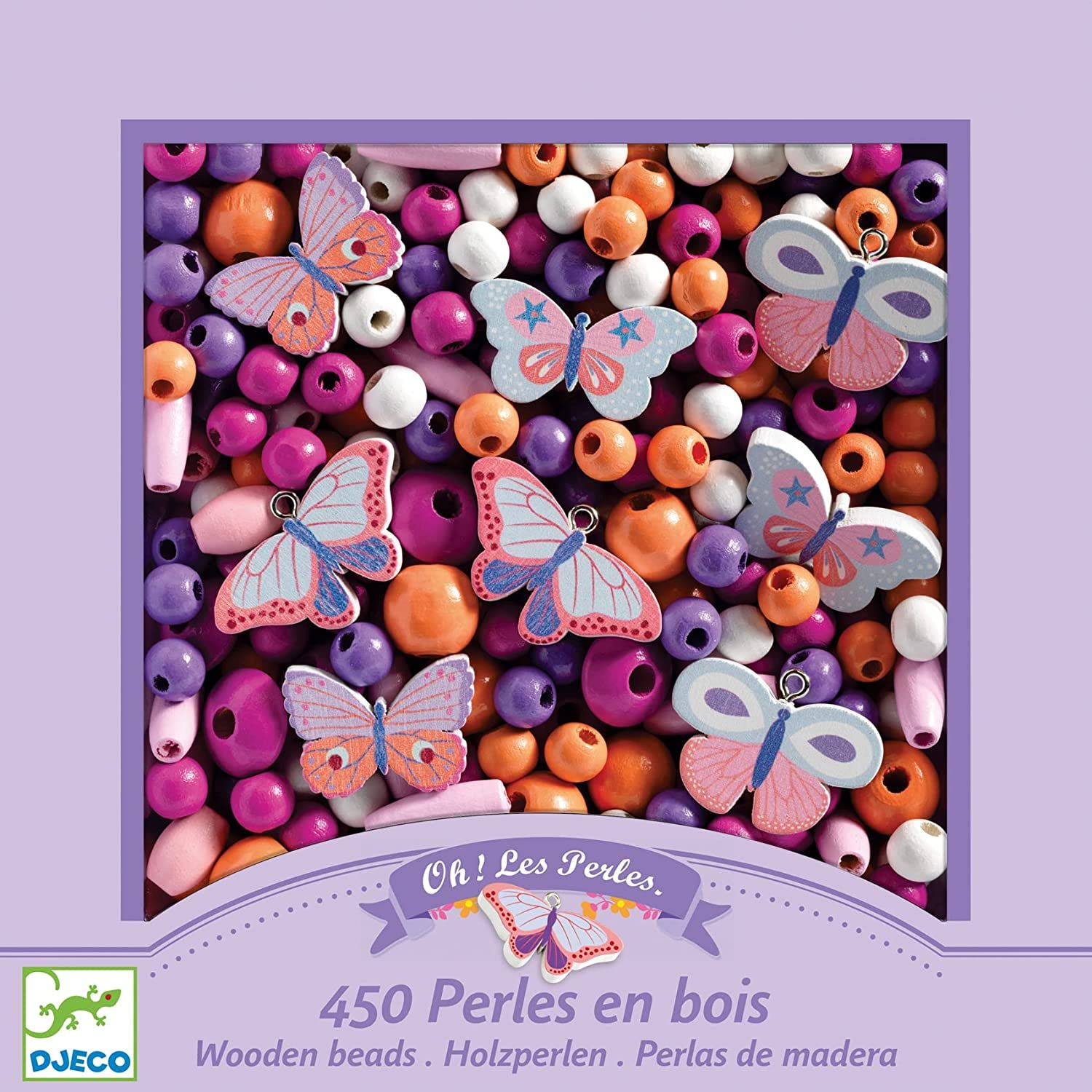 Djeco Wooden Beads Butterflies