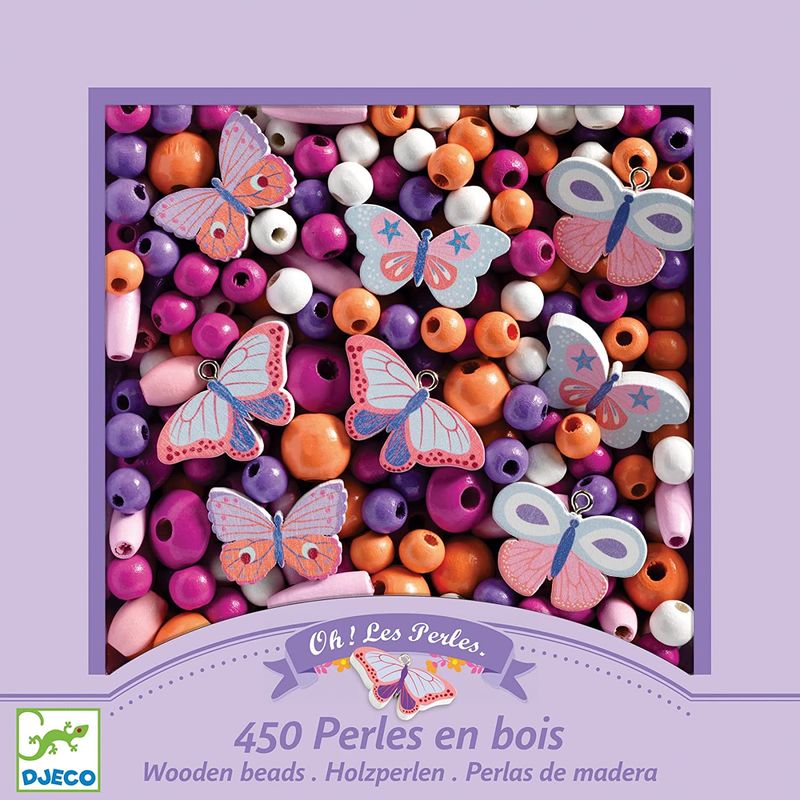 Djeco Wooden Beads Butterflies