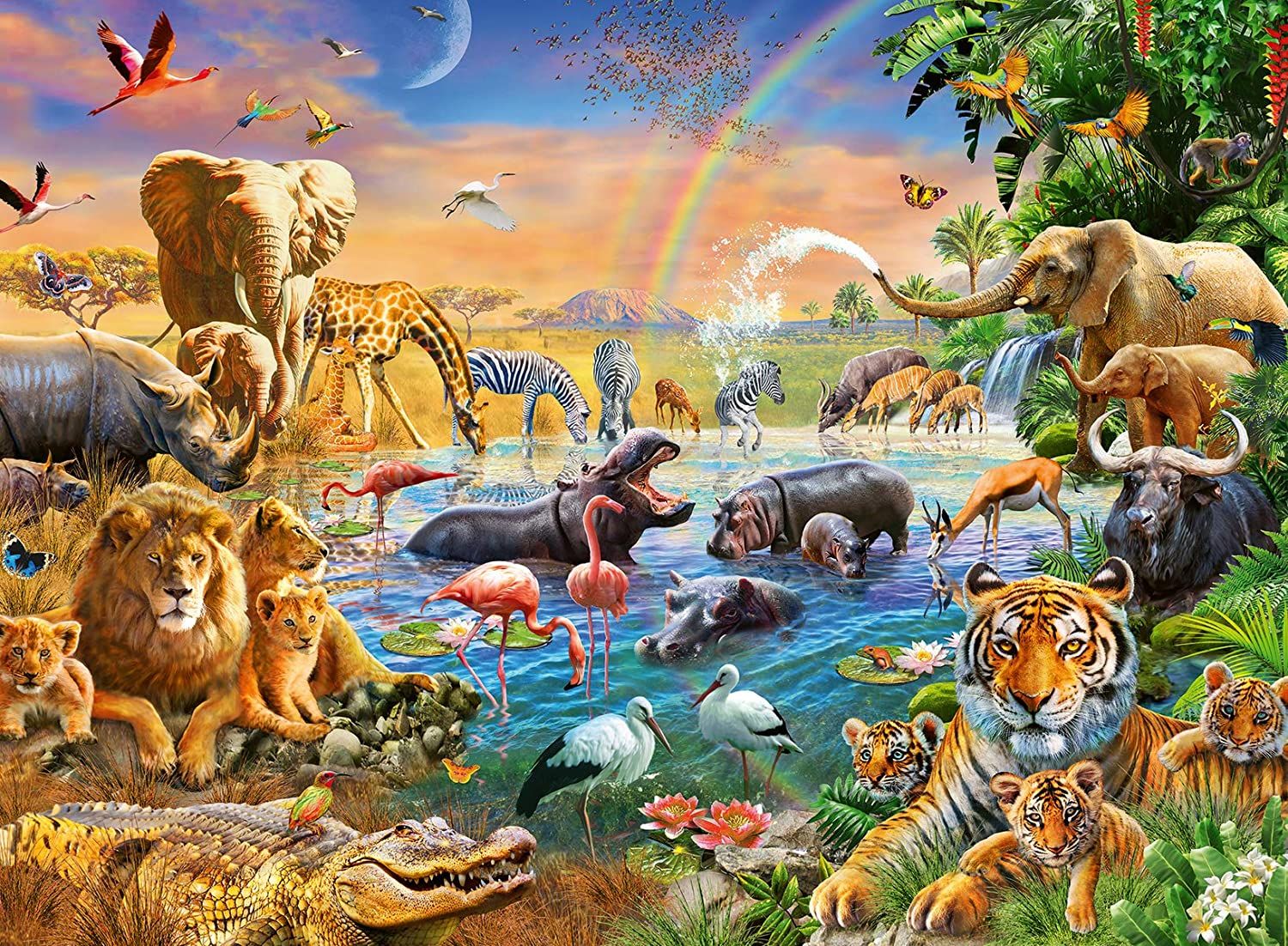 Ravensburger 100PCS Savannah Jungle Waterhole