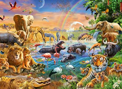 Ravensburger 100PCS Savannah Jungle Waterhole