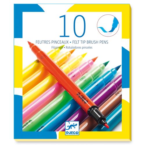 Djeco 10 Felt Brushes /Pop Colours