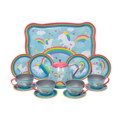 UNICORN TEA TIME 15 Piece Tin Tea Set
