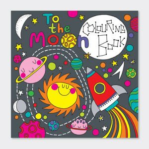 Square Colouring Book - To The Moon - 8x8