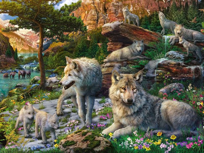 Ravensburger 1500PCS Wolves In Spring