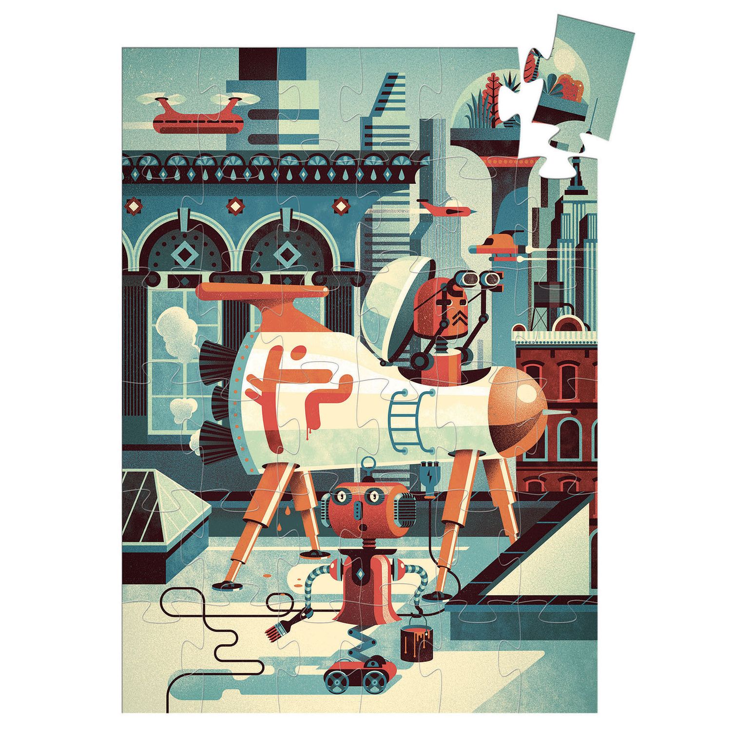 Silhouette Puzzle / Bob the Robot / 36 pcs