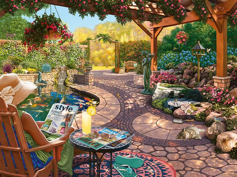 Ravensburger Large Format 750PCS Cozy Backyard Bliss