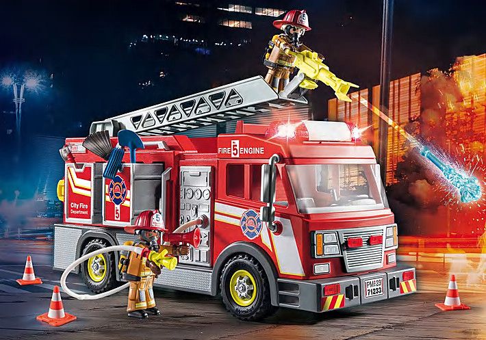 Fire Truck with Flashing Lights