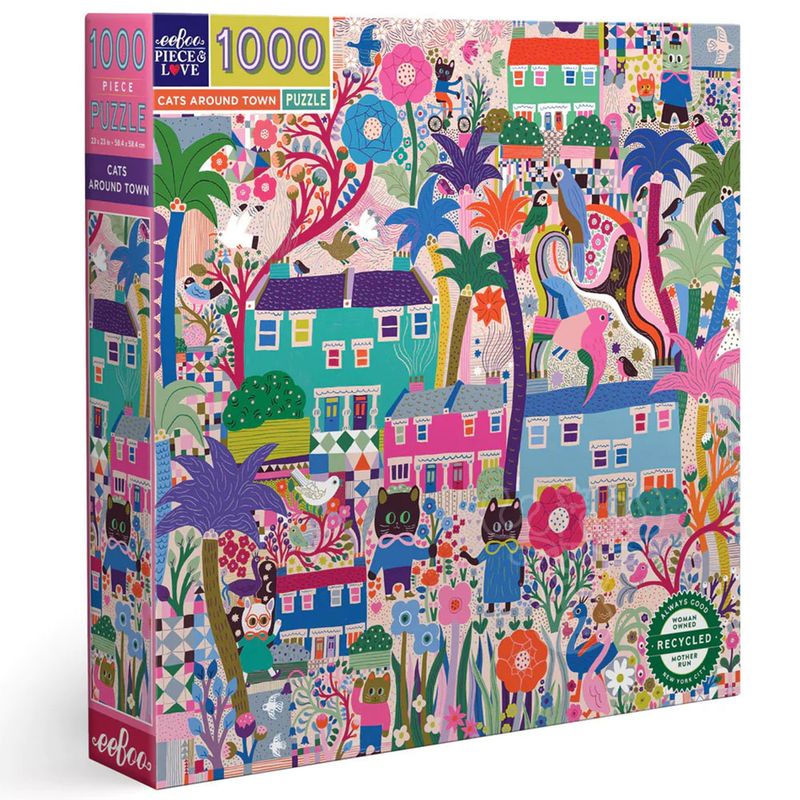 eeboo CATS AROUND TOWN 1000 PIECE PUZZLE