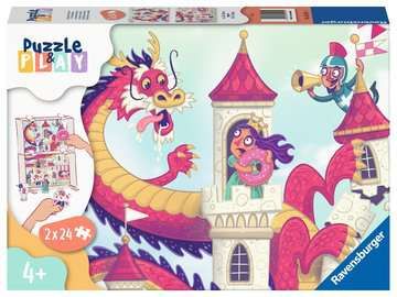 Ravensburger 2X24 Puzzle &amp; Play: The Donut Dragon
