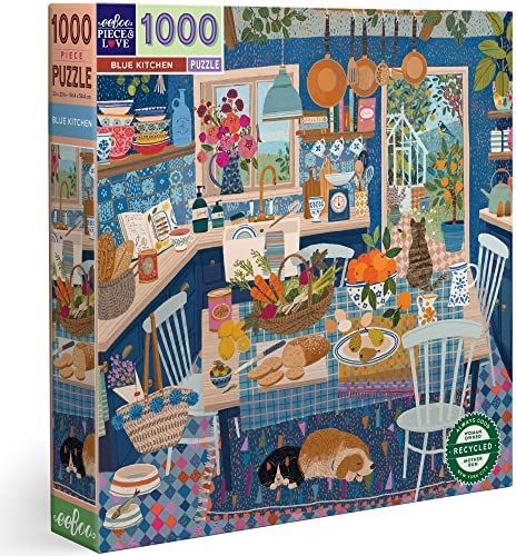 eeboo BLUE KITCHEN 1000 PC SQUARE