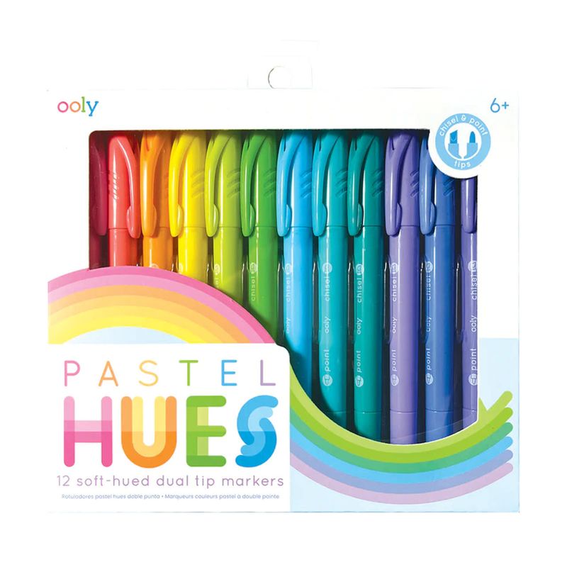 Pastel Hues Dual Tip Markers - Set of 12