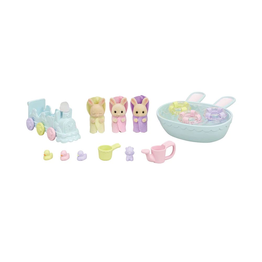 Calico Critters Triplets Bathtime Set