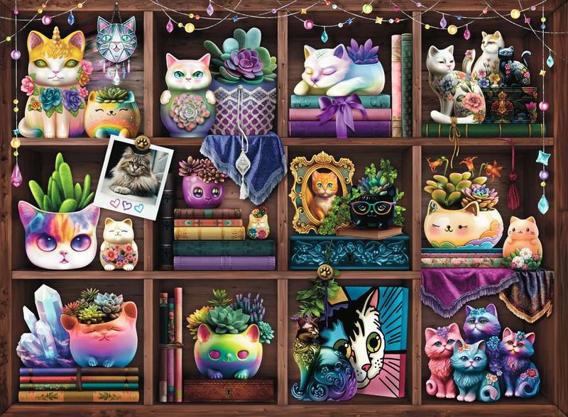 Ravensburger 500 PCS Cubby Cats and Succulents