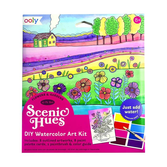 Scenic Hues D.I.Y. WaterColour Art Kit - 7.00 Flowers &amp; Gardens