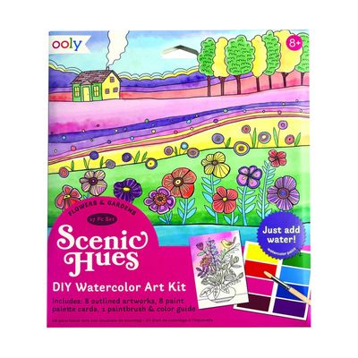 Scenic Hues D.I.Y. WaterColour Art Kit - 7.00 Flowers &amp; Gardens