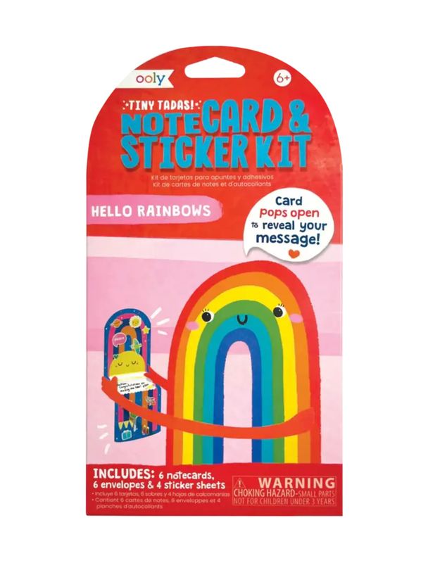 Tiny Tada! Note Cards &amp; Sticker Set Hello Rainbows