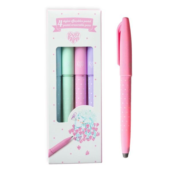 Lovely Paper // 4 Pastel erasable pens