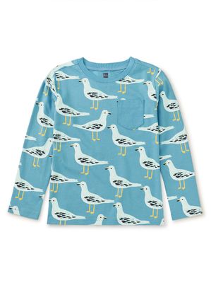 Long Sleeve Printed Pocket Tee