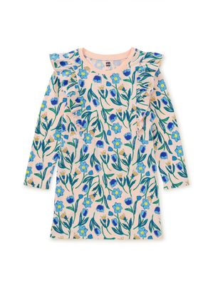 Ruffle Sleeve A Line Dress