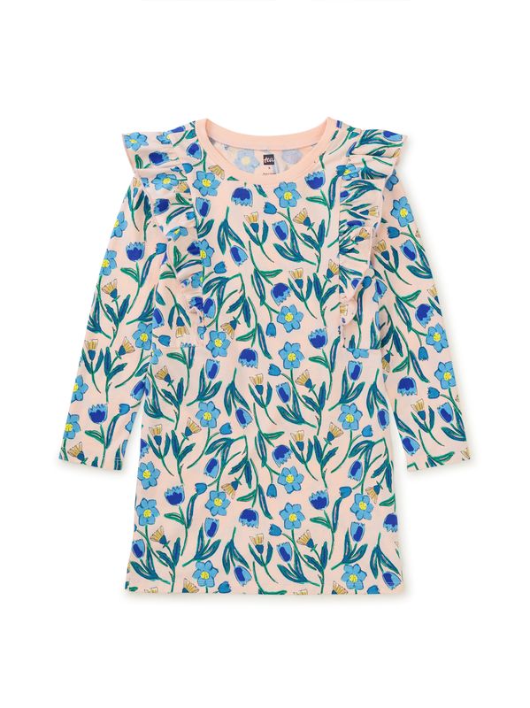 Ruffle Sleeve A Line Dress