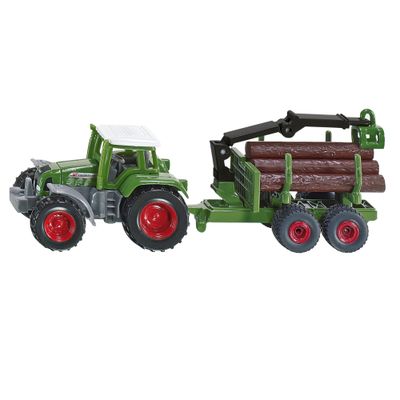 Siku tractor with forestry trailer