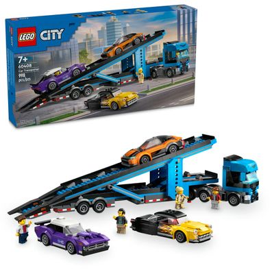 Lego Car Transporter Truck with Sports Cars