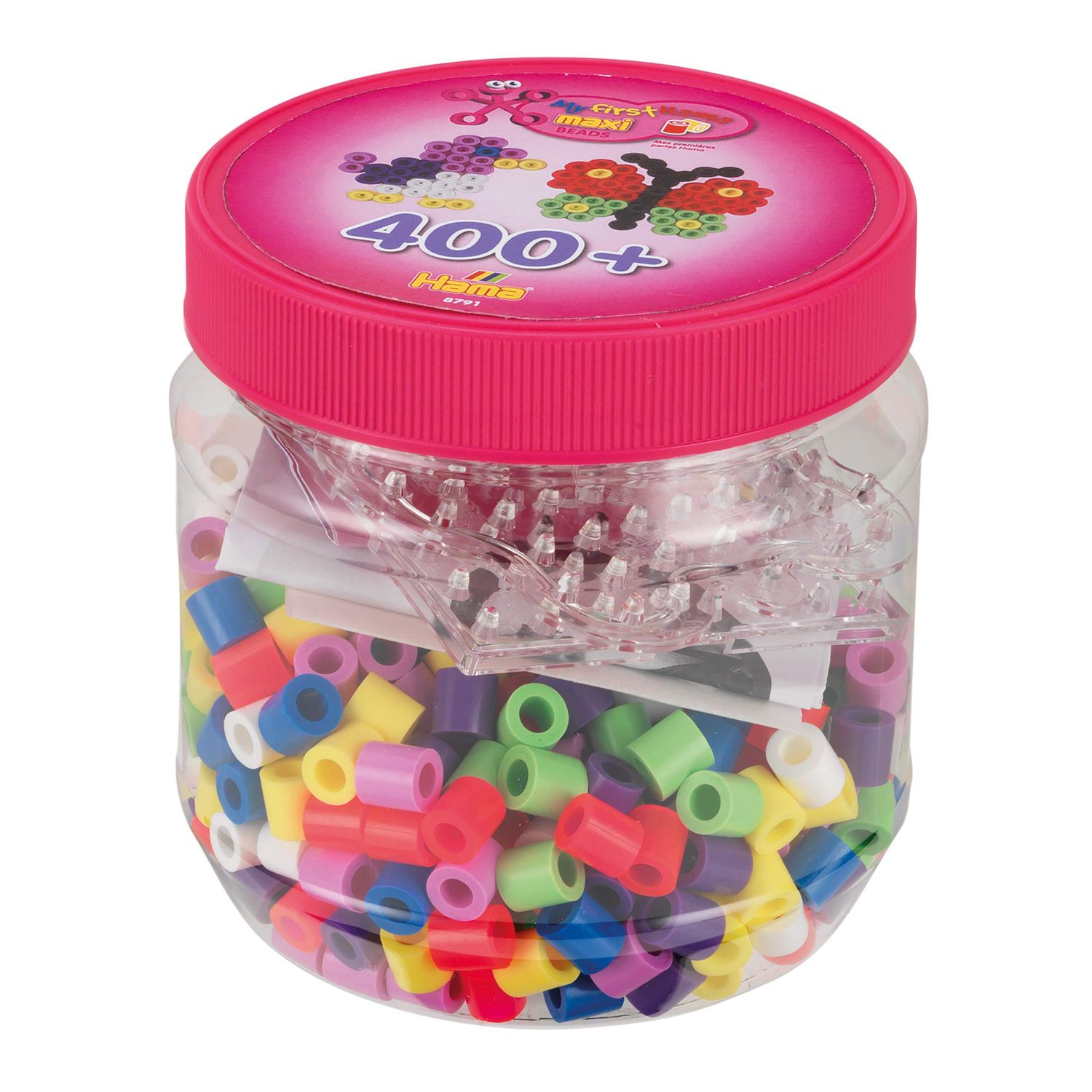 MAXI 400 BEADS &amp; PEGBOARDS IN TUB---Pink