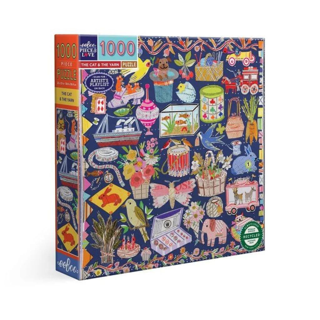 eeboo THE CAT &amp; THE YARN 1000 PIECE PUZZLE