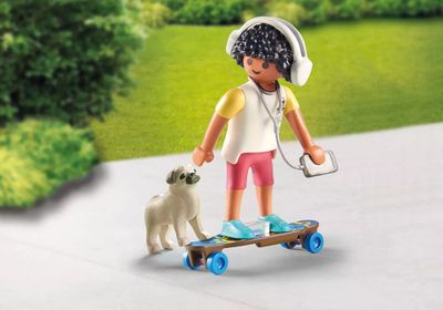 Skateboarder with Dog
