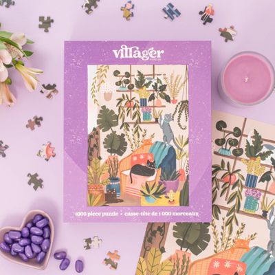 Balcony Cats | 1000-Piece Puzzle for Adults | Designed in Canada by Laura Konyndyk